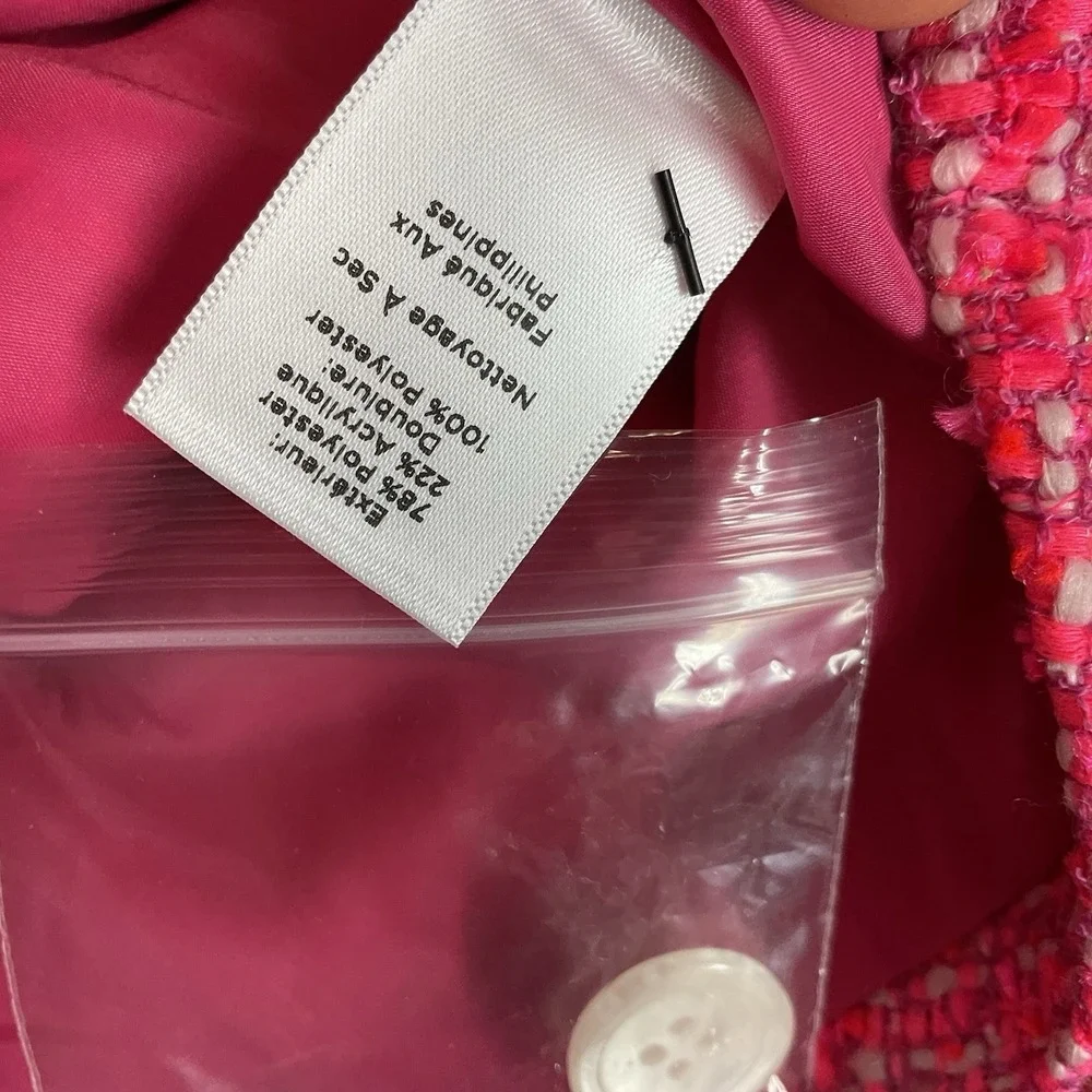 Talbots Pink Tweed Peplum Blazer Sz 6 Jacket Career Church Preppy New$169 Barbie